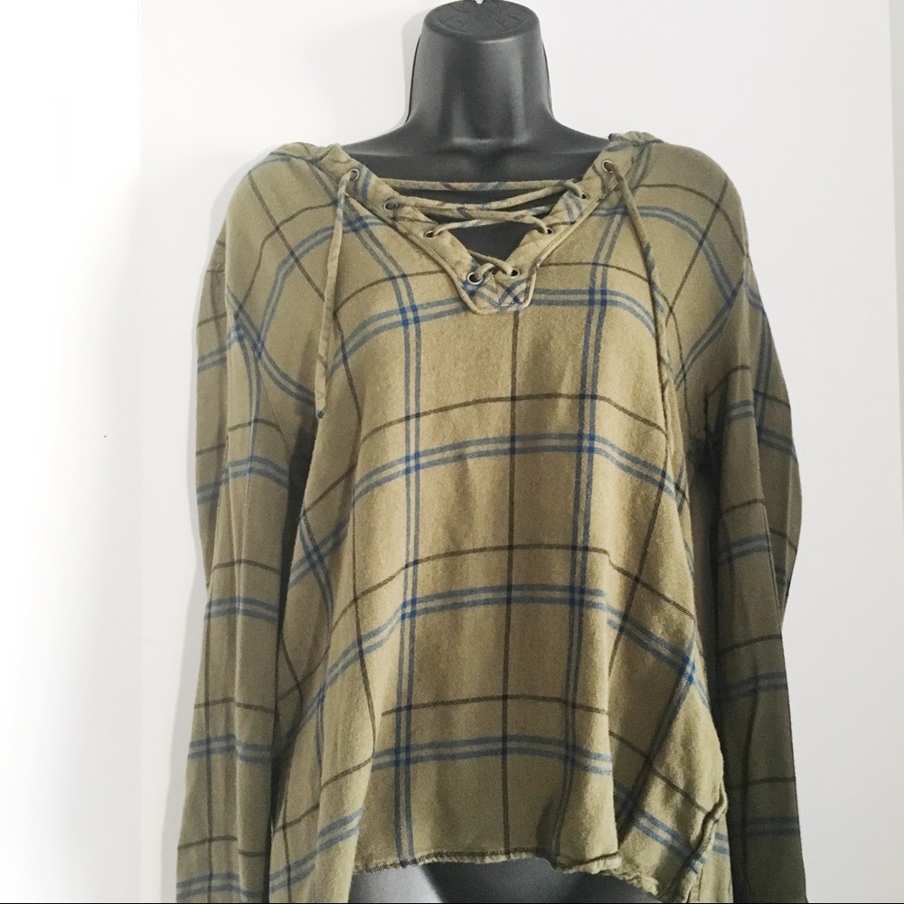 Anthropologie Sanctuary Long Sleeve Olive Blouse